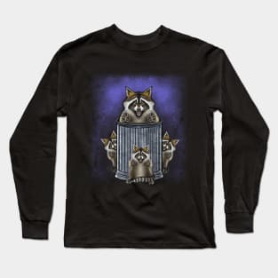 Trick or trash cute raccoons Halloween Long Sleeve T-Shirt